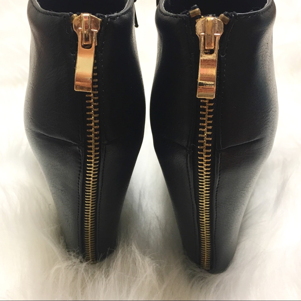 Torrid Black Peep-Toe Wedge Booties - Picture 6 of 8